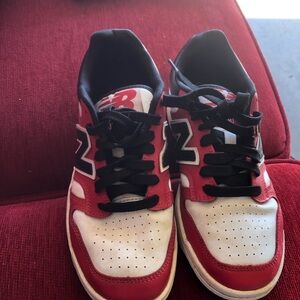 New Balance Men's Red and White Sneakers size 6 Big Kids